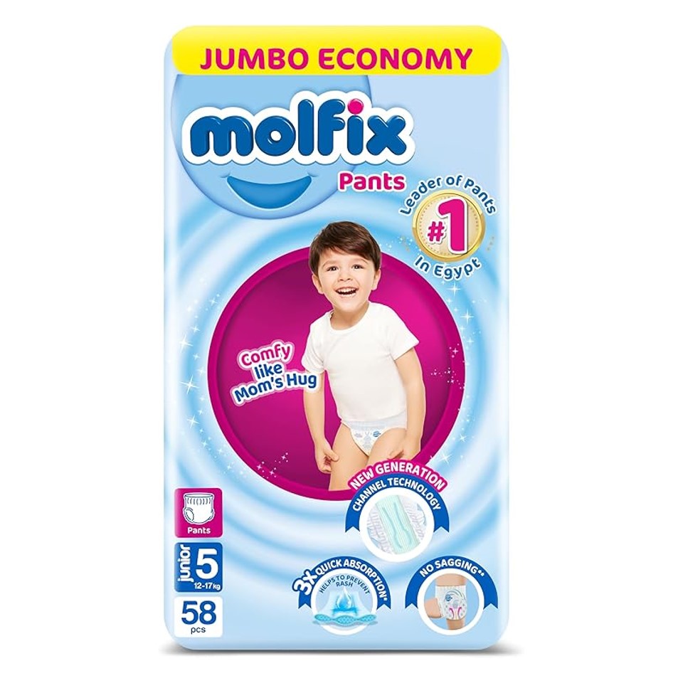 Molfix  Pants Diapers Jumbo Pack Junior Size 5 - 58 Pieces