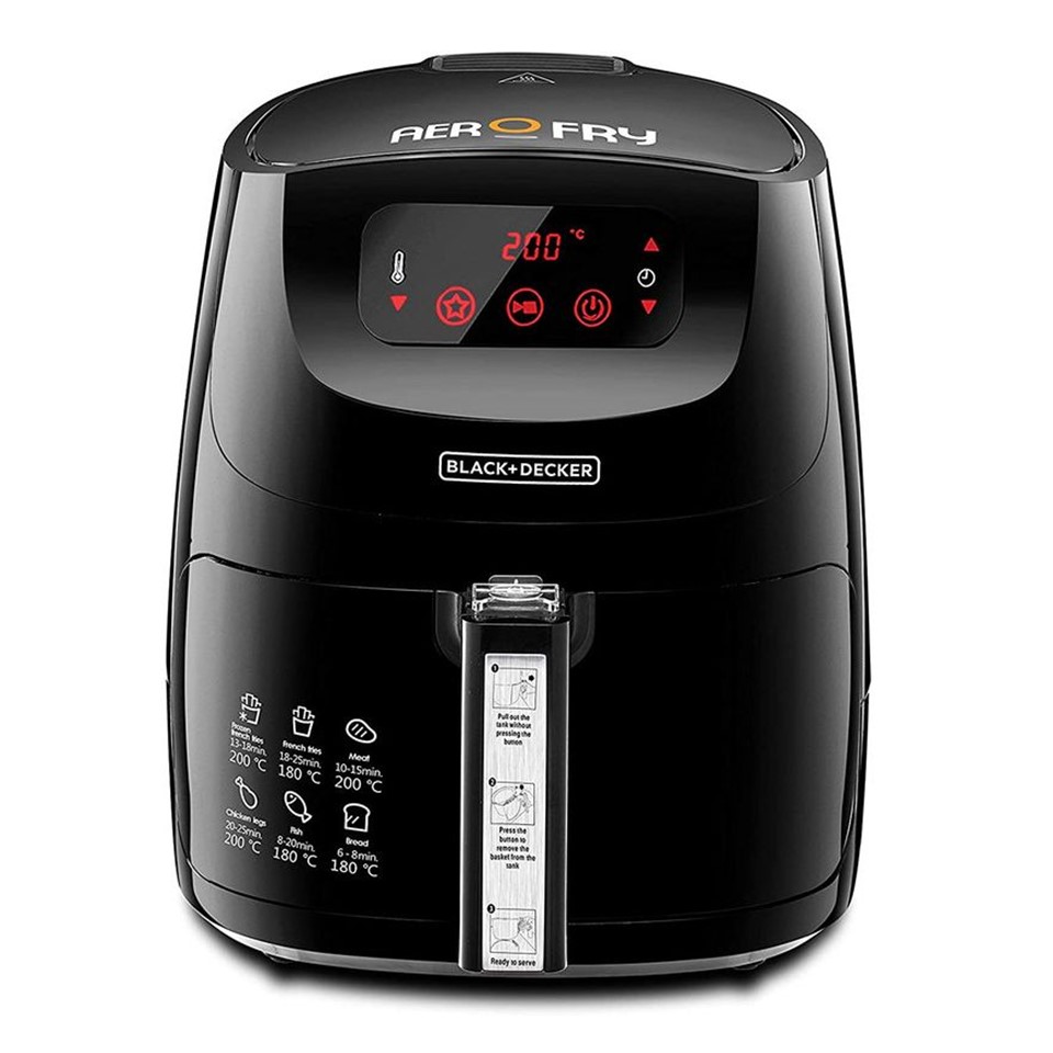Black And Decker Air Fryer 5 Liter, 1500W, Black - AF600