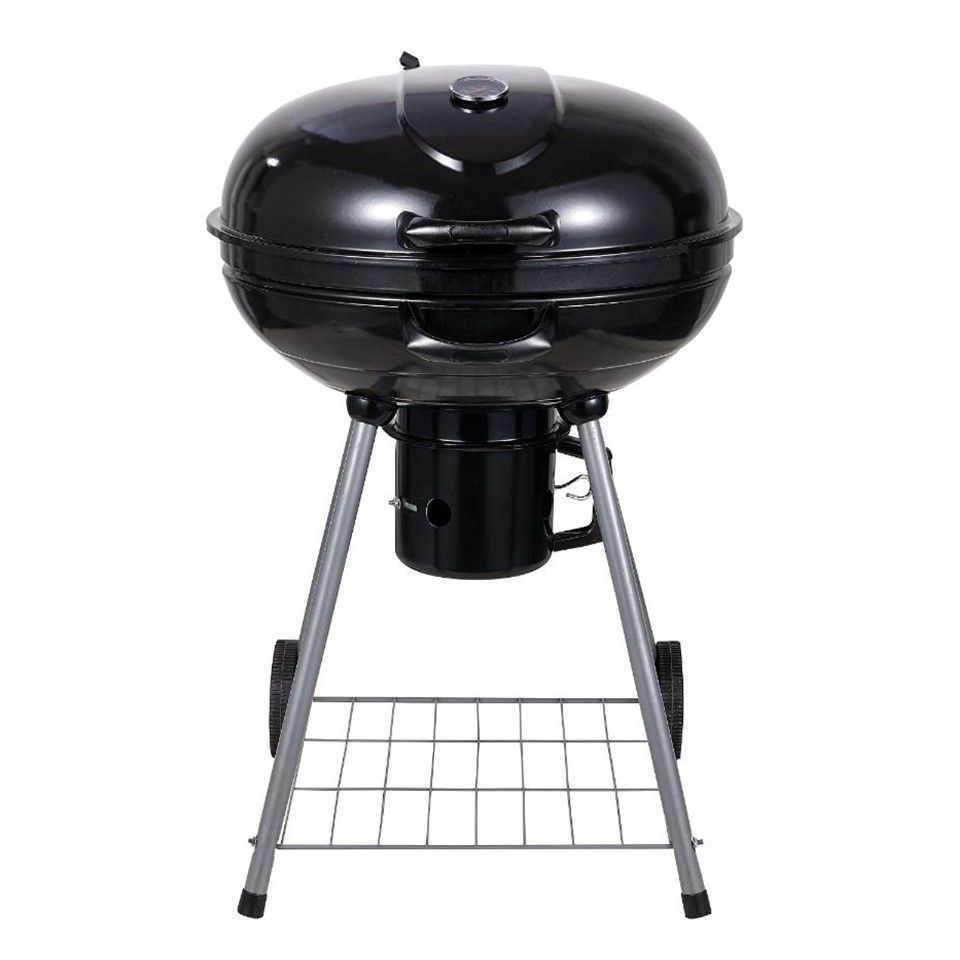 Home Round Charcoal Grill With Stand, Black - SH813