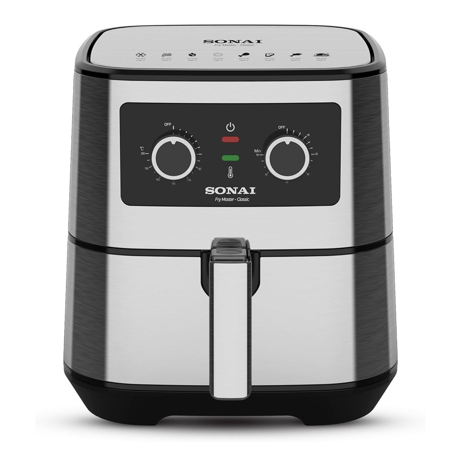 Sonai Fry Master Classic Air Fryer With Attachments 5.5 Liter, 1700Watt, Silver - SH-511M
