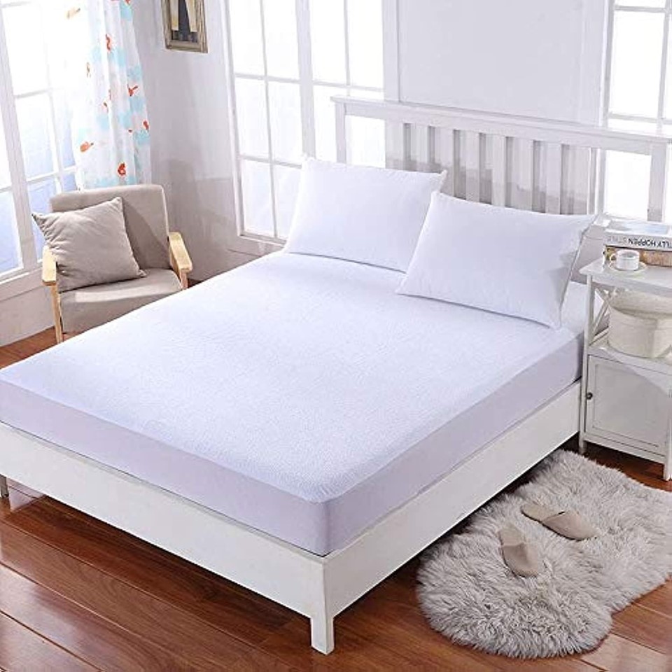 In House Mattress Cover with Towel Outer Side 200x150 Cm - White