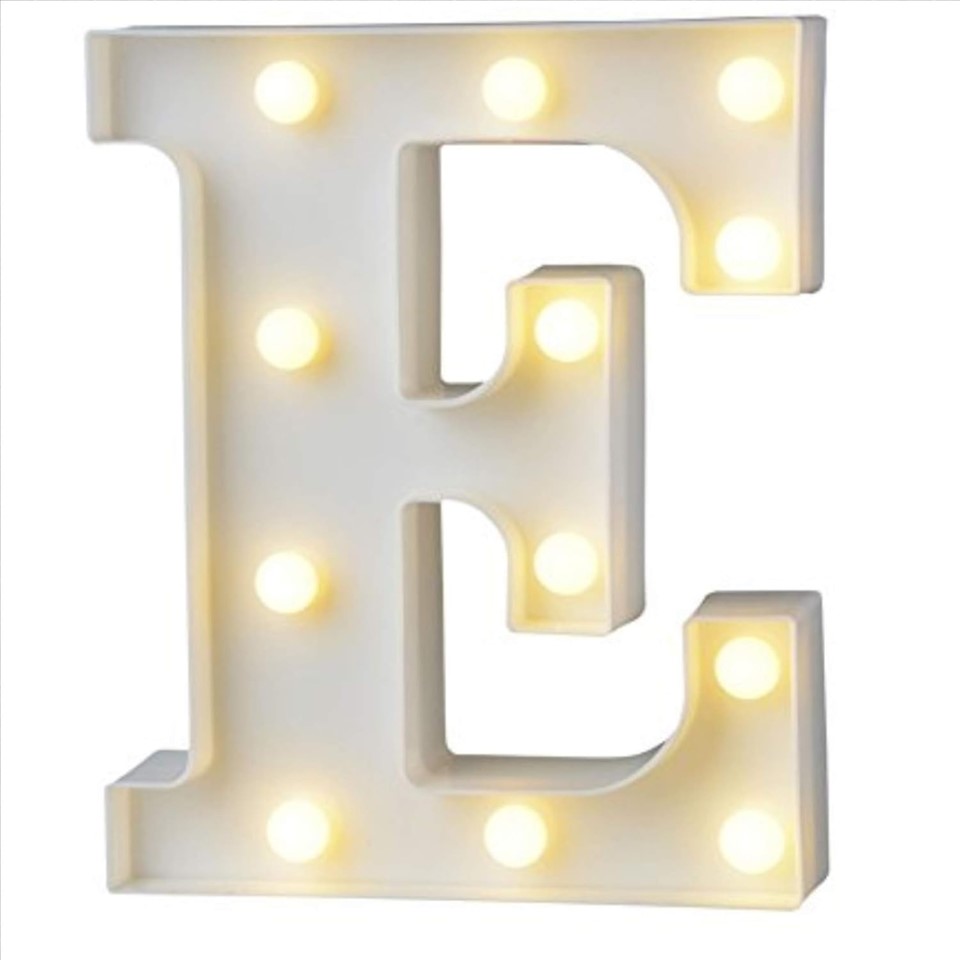 LED Letter E Light – Stylish Decor