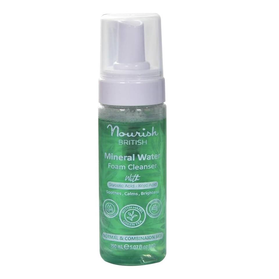 Nourish British Mineral Water Foam Cleanser For Normal and Combination Skin 150ml
