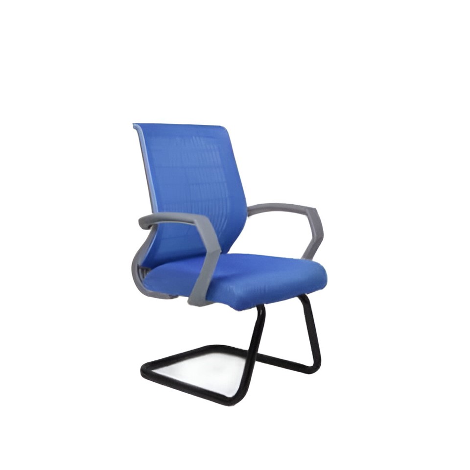 Economic Waiting Office Chair Gray And Blue