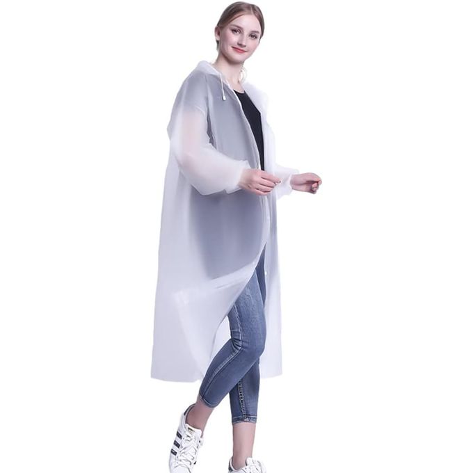 EVA Rain Jacket With Hood White