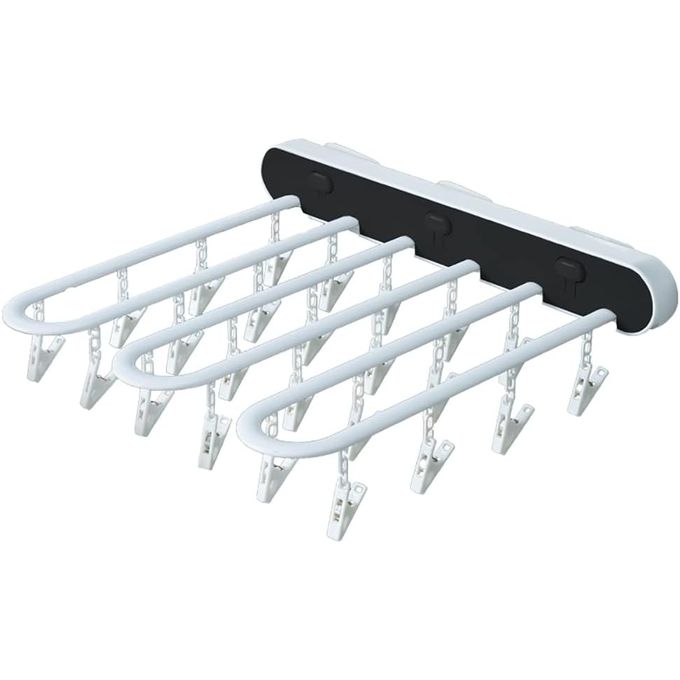 Foldable Wall Mounted Drying Rack With 24 Sturdy Clips