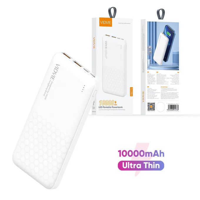Vidvie باور بانك رفيع من Vidvie، 10000 ملي امبير، موديل PB772