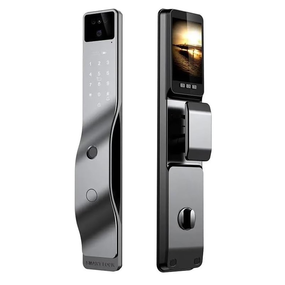 Smart Door Lock Camera Lock, Face ID, Fingerprint, Password, Phone App (Tuya), Card and Key - S5